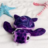 Animacinis vėžlio lėlė pliušinis žaislas spalvingas vėžlys didelėmis akimis vėžlio lėlė lėlė 17*20cm（0.06kg） violetinė