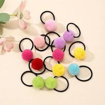 40 Pieces Pom Pom Hair Ties Pom Ball Elastic Hair Band Fur Ball Scrunchy Fluffy Ponytail Holders For Women Girl Hair Accessories raudona/žalia