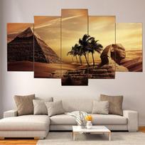 5 dalys Egipto piramidės ir sfinkso modulinės drobės tapyba kraštovaizdžio plakatai ir spaudiniai Nuotraukos, skirtos svetainės dekoravimui, be rėmelio 20x35cm*2  20x45cm*2  20x55cm*1