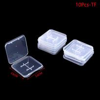 10Pcs Transparent Sd Tf Cf Memory Card Storage Box Holder Box Protective Case 10Pcs-TF