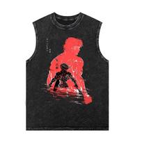 Japoniškos Anime Grafinės Berankovės Liemenės Vyrams Vintage Skalbti Liemenę Vasaros Y2k Drabužiai T-shirt Harajuku Streetwear S