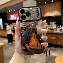 Naruto Cartoon Printed Vertical Grain Leather Soft Silicone Phone Case Back Cover with Camera Lens Full Protection for iPhone 17 iPhone 7 Plus