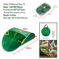 Portable Quick-Fold Collapsible Leaf Rake for Yard Garden Park Landscape Fallen Leaves Trash Bags small size žalia