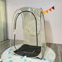 Lauko žvejybos palapinė, apsauganti nuo uodų, vienviečiai stovyklavimui, nešiojama, sulankstoma, PVC, permatoma palapinė without a hood 98*98*154cm smėlis