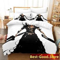 New 3D Print Anime Bleach Kuchiki Rukia Bedding Set Single Twin Full Queen King Size Bed Set Adult Kid Bedroom Duvet Cover Sets EU Single(135*200cm)3pcs
