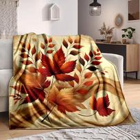 1 vnt. Rudens lapų pledas, lengvas flanelinis pledas sofai, lovai, kelionėms, stovyklavimui, svetainei, biurui, sofai, kėdei ir lovai 80cmx120cm brown