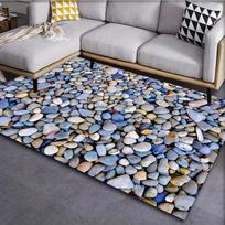 Pebble Pathway Rug: Natural Stone Look for Zen Interiors | Outdoor-Inspired Flooring Anti slip carpet can be machine washed 50cm x 80cm