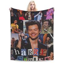 H-Harry Styles Blankets Quality Soft Warm Throw Blanket Winter Girls Boys Outdoor Print Bedspread 75x90cm