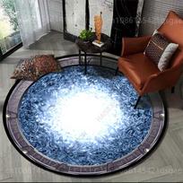 3D Interstellar Stargate Print Round Carpet Living Room Bedroom Flannel Anti-Slip Rug,Children's Room Yoga Room Decorative Mat Diameter 60cm