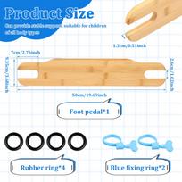 Baby High Chair Footrest Wood Baby Highchair Foot Pedal with Rubber Ring and Fixing Ring Adjustable Height High Chair Accessory