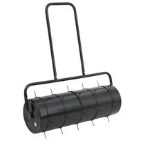 Lawn Roller with Aerator Clamps for Pulling Black 63 L Iron and Steel