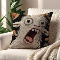 Double Sided Pooky Goat Face Pillow Cover, 2D Nordic Design For Sofa Living Room Car Bedroom Office And Coffee Shop Gift Peach skin 18*18(CM)-1Pcs