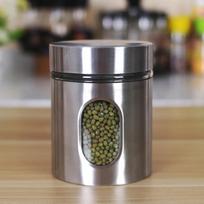 Kitchen Canister Food Tea Coffee Sugar Caddy Glass Storage Jar Canister Set Bottle Stainless Steel Small Metal Canister