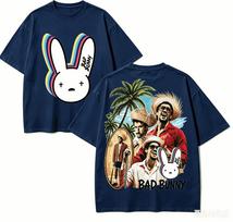 Bad Bunny Dovana T-shirt Vyrams Moterims Harajuku Oversized Unisex Trumpomis Rankovėmis Streetwear aukštos kokybės Pora karštas produktas Patogus 4XL black