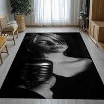 Madingas Billie Eilish dainininkės svetainės neslystantis kilimėlis minkštas kilimas miegamojo vaikų žaidimų kambario sofai, namų dekoras durų kilimėlis dovana 40x60cm gray