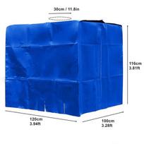 Rain Water Tank Cover 1000 liters IBC Accessories Container Foil Waterproof Anti-Dust Cover Sun Winter Protection Cover 120x100x116cm mėlyna