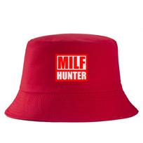 MILF HUNTER Letter Print Reversible Bucket Hat Summer Spring Women Men Travel Casual Fisherman Cap Girl Boy Bob Panama Hat Hat girth 56-58cm raudona