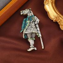 Classic Centaur Knight Shield Crystal Baroque Brooches Badges For Women Men Vintage Palace Rhinestone Pins Accessories