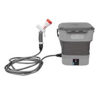 Battery Powered Sprayer Rechargeable Portable Electric Water Pressure Car Washer with 12L Foldable Water Tank for Home Garden šviesiai pilka spalva