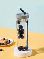 1PC portable plastic leak proof sports water cup, with filter layer and folding straw, large capacity portable straw water bottl pilka