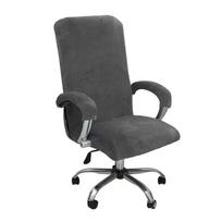 Stretch Elastic Office Chair Cover Removable Thickened Velvet Chair Cover Solid Color Washable Protective Cover Office