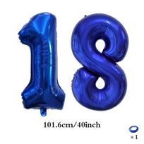 Large 40inch deep blue digital balloon 10 20 30 40 50 60 70 80th birthday party digital decoration commemorative day decoration 40inch
