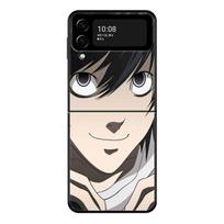 Telefono dėklas, skirtas Samsung Galaxy Z Flip 4 Z Flip3 5g dėklas, skirtas Galaxy Z Flip PC Hard Shell Capa Funda Anime Death Note L Light Samsung Z Flip