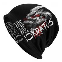 Kratos God Of War Beanie kepuraitė Unisex žieminė, šilta snapelis Moteriška mezgimo kepurė Kieta lauko vikingų mitas kaukolės pupelės kepurės Beanies Hat gray