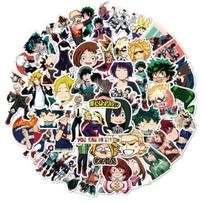 50 vnt. lipdukai Anime My Hero Academia Spausdinimo bagažo puošmena Neperšlampami animaciniai filmukai Nuimami „pasidaryk pats“ lipdukai nešiojamam kompiuteriui