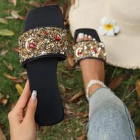 Moterys Prabangios Šlepetės Paplūdimys Batai Vasarinė Suknelė Sandalai Moterų dizaineris Laisvalaikio šlepetės Vaikščiojimas Šlepetės Zapatos Mujer 35 juoda