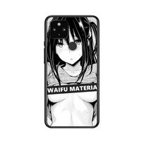 Anime girl, skirtas Google Pixel 6 Pro 5 5A 4 4A XL 5G Black Phone Case Shell Minkštas Fundas Coque Capa smūgiams atsparus dangtelis Pixel 4 XL