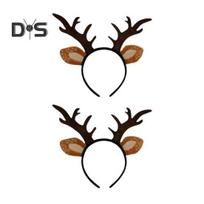 2 vnt. elnio ragų lankelis Kalėdinis Cosplay plaukų lankelis suaugusiems Realistiški elnio ragai Ausys Kostiumo plaukų aksesuaras 2pcs