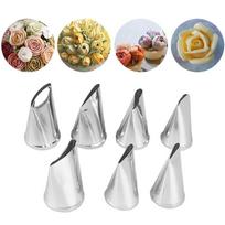 7 vnt. / rinkinys Tortų dekoravimo patarimai Grietinėlė glazūra Rožių tulpių antgalis konditerijos įrankis 7PCS gray