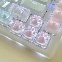 Mechaninė klaviatūros derva Klaviatūros dangtelis Katės letenėlės Skaidrus apšvietimas Rgb Wasd Arrow Esc Key Cartoon Cute Oem Xda Cherry Profile Mx Switch