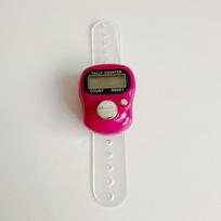 Pirštų kompasas LED elektroninis rankinis skaičiuotuvas Clicker skaičiuotuvas žiedas rožinė raudona spalva