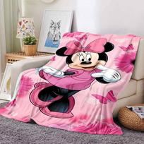 1pc Minnie Mouse Pink blanket Lightweight Flannel Throw for Sofa Bed Travel Camping Livingroom Office Couch Chair 80cmx120cm