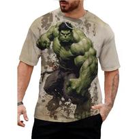 Vyriški Marvel Hulk 3D spausdinti marškinėliai Vasariniai Apvalia kaklo iškirpte Laisvi Trumpomis rankovėmis Gatvės Asmeniniai Viršutiniai drabužiai 3D Hulk raštas Akį traukiantys XXS black