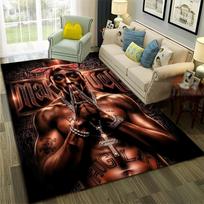 27 Stiliaus Raperių Meno Animacinis Tupac Snoop Dogg Hip Hop Kilimas Miegamojo Svetainės Sofos Namų Durų Kilimėlio Dekoras, Neslystantis Grindų Kilimėlis 40x60cm( 15x23in ) brown