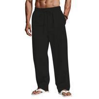 Men's Linen Trousers L juoda
