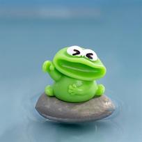 Cartoon Big Mouth Chorus Frogs Figurine Resin Crafts Cute Big Mouth Frogs Statue DIY Mini Frogs Ornament