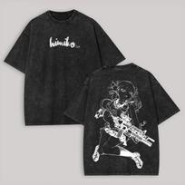 Toga Himiko My Hero Academia T-shirt Anime Vintage Y2k Washed Oversized T Shirt Men Clothing Summer Short Sleeve Tops S