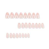 Umbra Studio 24Pcs Women Nude Press on Nails, Short Oval Natural Stick-on Fake Glossy Full Cover Glue False DIY Manicure Supplies 24PCS white