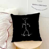Luxury T-Travis S-Scott Cushion Cover Room Home Sofa Living Office Coffee Shop Car Printing Decoration Nordic Simplicity Cover Peach skin 18*18(CM)-1Pcs