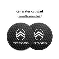 YTHOM1 2Pcs Car Cup Mat Auto Emblem Coaster Interior Accessories For Citroen C4 C3 C5 C1 C2 C6 C4L DS3 DS4 Berlingo Picasso Jumper