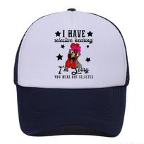 Selective Hearing Chicken Funny Quote Trucker Hat Adjustable Mesh Baseball Cap Casual Unisex One Size