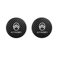 YVJTX1 2Pcs Car Emblem Cup Trough Mat Carbon Fiber Leather Cup Pad For Citroen C3 C5 AIRCROSS C5X C4 Cactus PICASSO e-C3 C1 C-Crosser