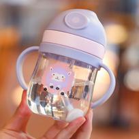Toddler Handle Training Drinking Cup with Gravity Ball Spill Proof Design PC Material Plastic Water Bottle 250ML Suitable for Early Learning One Size balta