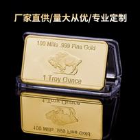 1 Troy Ounce Gold Bar 999 Fine Gold Buffalo Design United States Bullion Collectible Coin Replica Art Piece one size