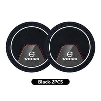 bku10 Car Interior Cup Holder Pad 2Pcs Auto Drink Coaster Anti-Slip Mat For Volvo V60 V90 S60 S80 S90 C30 XC40 XC60 XC70 XC90 V40