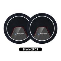 bjz9 2Pcs Car Cup Mat Anti-Slip Drink Coaster Auto Interior Cup Holder Pad For Volvo V50 S60 XC60 S40 XC40 XC90 V70 XC70 C30 V40 V60